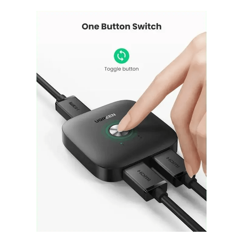UGREEN HDMI Switch 2 In 1 Out, Bi - Directional HDMI Splitter Support 4K@60Hz, Full HD 1080P, 3D Compatible with TV, Monitor, Projector (80126) - Ugreen India