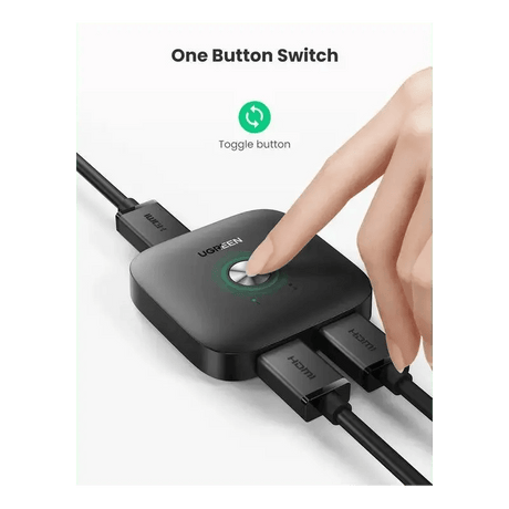 UGREEN HDMI Switch 2 In 1 Out, Bi - Directional HDMI Splitter Support 4K@60Hz, Full HD 1080P, 3D Compatible with TV, Monitor, Projector (80126) - Ugreen India