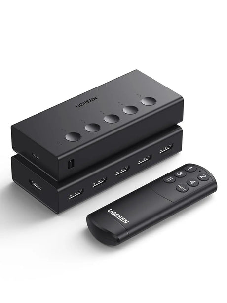 UGREEN HDMI Switch 5 in 1 Out 2.0 4K@60Hz Switcher with Remote 5 Port Selector Box Support 3D CEC HDR HDCP2.2 Compatible with PS5/4/3 Xbox Fire Stick, Black (90512) - Ugreen India
