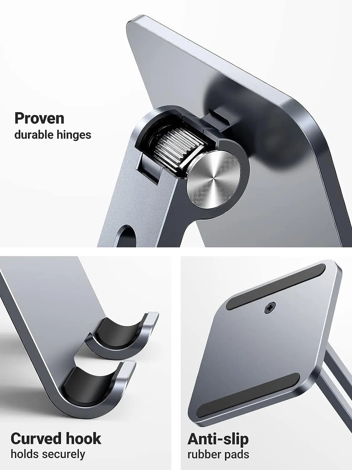 UGREEN Height Adjustable Aluminum Portable Mobile / Tablet Stand Compatible with ipad pro 12.9, 9.7, 10.5, ipad air Mini 4 3 2, iPhone 12 pro max, Nintendo Switch Tabletop etc. (40393) - Ugreen India