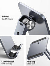 UGREEN Height Adjustable Aluminum Portable Mobile / Tablet Stand Compatible with ipad pro 12.9, 9.7, 10.5, ipad air Mini 4 3 2, iPhone 12 pro max, Nintendo Switch Tabletop etc. (40393) - Ugreen India