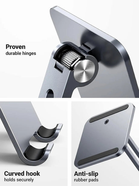 UGREEN Height Adjustable Aluminum Portable Mobile / Tablet Stand Compatible with ipad pro 12.9, 9.7, 10.5, ipad air Mini 4 3 2, iPhone 12 pro max, Nintendo Switch Tabletop etc. (40393) - Ugreen India