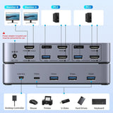 UGREEN KVM Switch Dual Monitor | 2 PCs to 2 Displays | 4K 60Hz USB 3.0 | Model 55455 - Ugreen India