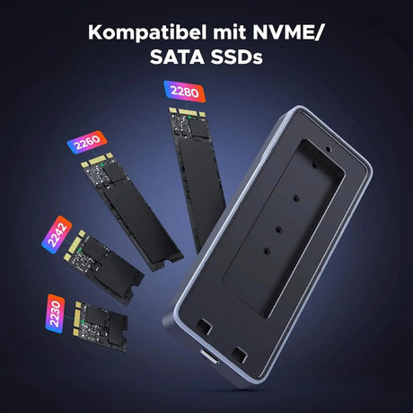 UGREEN M.2 NVMe SATA SSD Enclosure 20Gbps with RGB, USB C 3.2 Gen 2x2 M.2 Enclosure for M Key/B+M Key in 2230/2242/2260/2280, Compatible with MacBook 2024 M4, HP 14pro, iPhone 16 Pro Max, PS5, Switch (25665) - Ugreen India