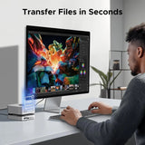 UGREEN Mac mini M4 Dock, 11 - in - 1 USB C Hub with 8TB M.2 NVMe Enclosure 10Gbps, 5X USB - A and 2X Type C Data Ports, SD/TF Card Slot, Docking Station & Stand for Mac mini M4/M4 Pro (65487) - Ugreen India