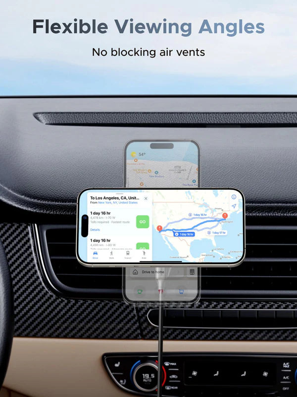 UGREEN 25W MagFlow Magnetic Wireless Car Charger (55967) – Qi2 & MagSafe Compatible Fast Charging Vent Mount