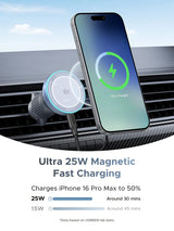 UGREEN 25W MagFlow Magnetic Wireless Car Charger (55967) – Qi2 & MagSafe Compatible Fast Charging Vent Mount
