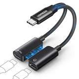 UGREEN Magnetic USB C Splitter 1 in 2 Out Dual USB C Headphone and Charger Type C Audio Adapter (45800) - Ugreen India