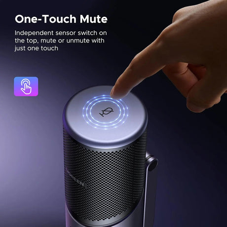 UGREEN Microphone for PC, USB Mic with RGB Lights, Mute Button, 24bit/96kHz, Cardioid Polar Pattern, Volume Control, Condenser Microphone for Streaming, Gaming, Podcasting, Recording, Laptop, PS5 (35629) - Ugreen India