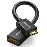 UGREEN Mini HDMI to HDMI Cable Adapter, 4K@60Hz Mini HDMI Male to HDMI Female Converter for Camera, Tablet, Graphics Card, HDTV, Projector – Black (20137) - Ugreen India