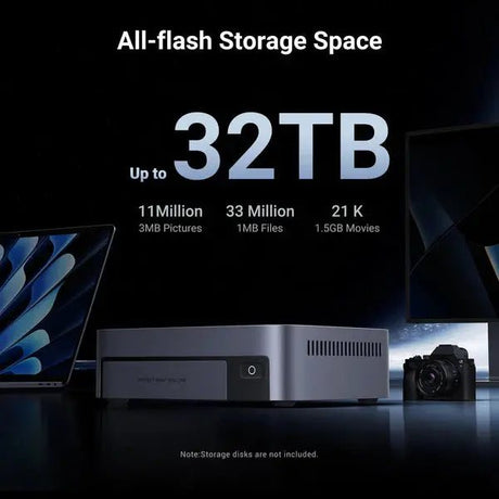 UGREEN NASync DXP480T Plus 4 - Bay All - Flash SSD NAS, Intel i5 1235u 10 - Core CPU, 8GB DDR5 RAM, 128G SSD, 10GbE Port, Wi - Fi6, 4*M.2 NVMe Slots, 8K HDMI, 2*TBT4, Network Attached Storage (Diskless/25892) EU - Ugreen India