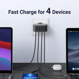 UGREEN 100W 4-Port 3C1A GaN Fast PD Charger Laptop Tablet Phone Desktop USB-C Wall Charger Multi Device Charging (40747)