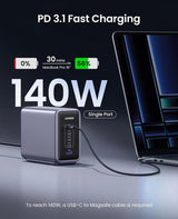 UGREEN Nexode 300W USB - C GaN Tech PD 3.1 Fast Charger, Desktop Charging Station with 5 Ports (4×USB - C + 1×USB - A), Ultra - Powerful for MacBook Pro, iPhone 15, iPad, Galaxy, Steam Deck & Laptops (90903B) - Ugreen India