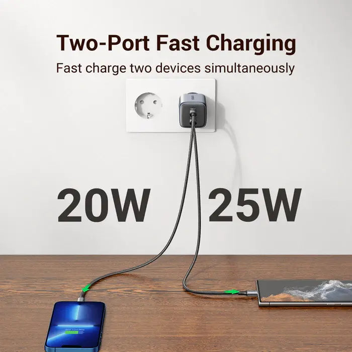 UGREEN 45W Nexode 2-Port USB C Charger GaN II Tech Galaxy S22 Ultra S21 MacBook Air iPhone 14 Pro Max Plus Wall (90573)