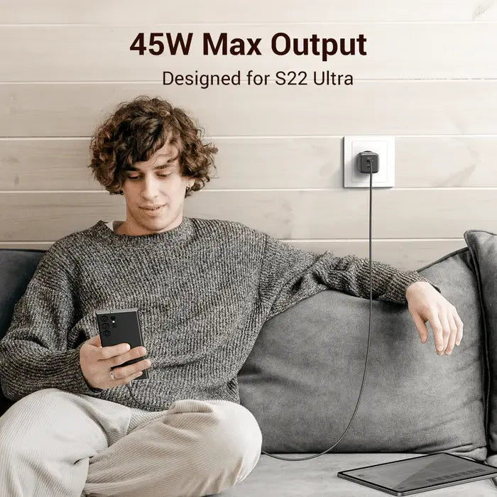UGREEN 45W Nexode 2-Port USB C Charger GaN II Tech Galaxy S22 Ultra S21 MacBook Air iPhone 14 Pro Max Plus Wall (90573)