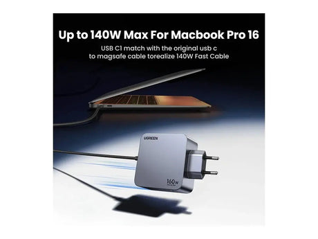 UGREEN Nexode Pro 160W 4 - Port GaN PD Fast Charger with USB - C Cable, Multiport Desktop Charging Station with 3×USB - C & 1×USB - A, Ultra - Powerful for MacBook Pro, iPhone 15, iPad, Galaxy, Steam Deck & Laptops (25877) - Ugreen India