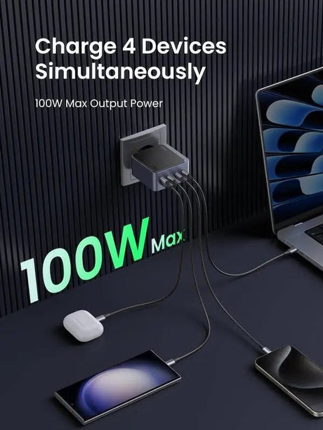 UGREEN Nexode S 100W 4 - Port GaN Fast Wall Charger, EU (35043) - Ugreen India