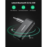 UGREEN Portable Wireless Bluetooth 5.0 Receiver For Car 3.5mm Aux Stereo Output Built - in Microphone - Ugreen India