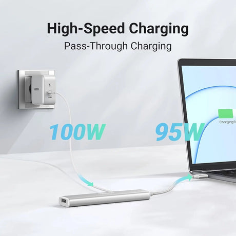UGREEN Revodok 5 - in - 1 USB C Multiport Adapter with 100W PD, 4K HDMI, 3x 5Gbps USB - A Ports, Aluminum USB C to HDMI Adapter for M2/M3 MacBook Air, iPhone 15 Series, iPad, Galaxy, XPS, White (35580) - Ugreen India