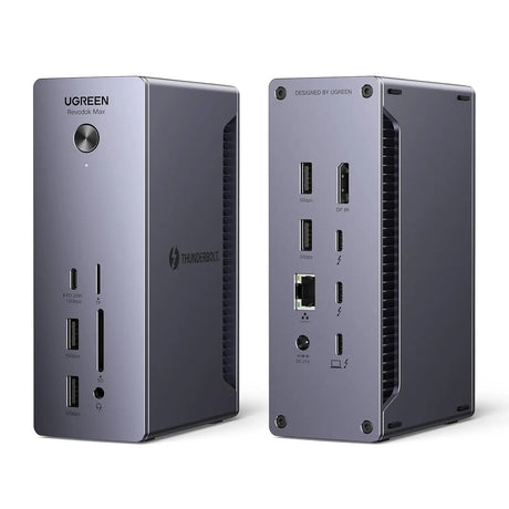 UGREEN Revodok Max 213 Thunderbolt 4 Dock, 13 - in - 1 40Gbps Docking Station with Dual 4K@60Hz or Single 8K Display, 90W Charging for Laptop, 2.5GbE, SD/TF 4.0 for MacBook Windows PC Laptops and More (25054) - Ugreen India