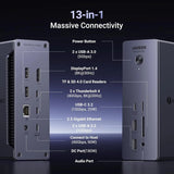 UGREEN Revodok Max 213 Thunderbolt 4 Dock, 13 - in - 1 40Gbps Docking Station with Dual 4K@60Hz or Single 8K Display, 90W Charging for Laptop, 2.5GbE, SD/TF 4.0 for MacBook Windows PC Laptops and More (25054) - Ugreen India