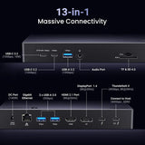 UGREEN Revodok Max 313 Thunderbolt 4 Dock, 13 - in - 1 40Gbps Docking Station Triple 4K@60Hz or Single 8K Display with HDMI 2.1, DP 1.4, Gigabit Ethernet, SD/TF 4.0, 60W PD Power for MacBook, Laptops (25085) - Ugreen India