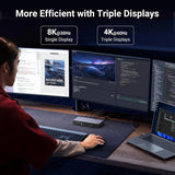 UGREEN Revodok Max 313 Thunderbolt 4 Dock, 13 - in - 1 40Gbps Docking Station Triple 4K@60Hz or Single 8K Display with HDMI 2.1, DP 1.4, Gigabit Ethernet, SD/TF 4.0, 60W PD Power for MacBook, Laptops (25085) - Ugreen India