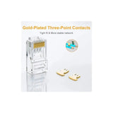 UGREEN RJ45 Connectors 100 - Pack, Network Connector for UTP Cat5/Cat5e Ethernet Cable, Gold - Plated 8P8C Modular Plugs for Reliable LAN Connection – (50246) - Ugreen India
