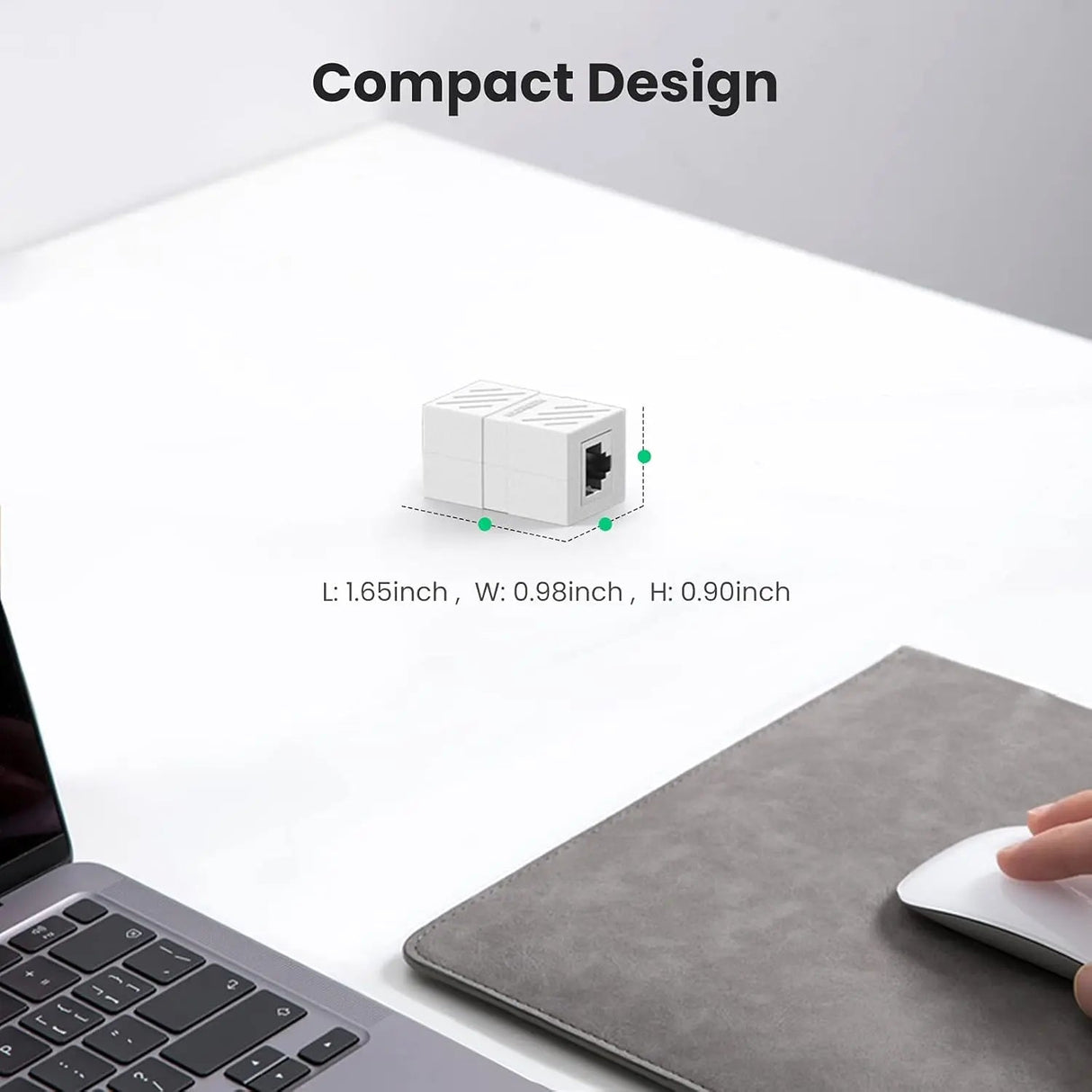 UGREEN RJ45 Inline Ethernet Coupler (Female–Female, Cat5e/Cat6/Cat7), 10 Gbps Max, Compact Keystone Connector with Nickel - Plated Contacts – Model 20311 - Ugreen India