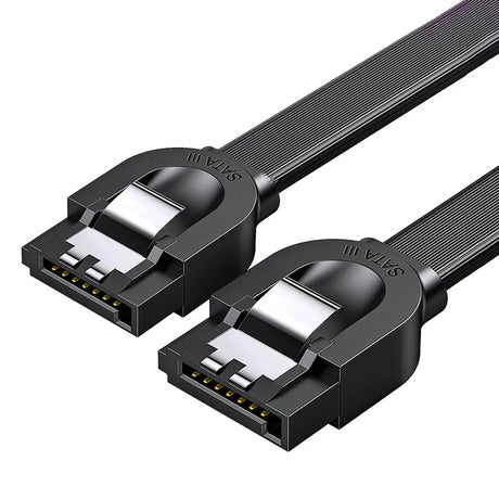 UGREEN SATA III 6Gbps Data Cable 0.5m, SATA 3.0 to SATA 3.0 Straight Connector with Secure Latch, High Speed HDD/SSD Hard Drive and Optical Drive Cable – Black (US217, 30796) - Ugreen India