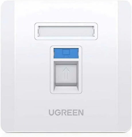 UGREEN Single Port Wall Plate, Standard Keystone Faceplate, Compatible with RJ45 Cat6 Cat5e Ethernet, HDMI, Audio and Video Keystone Jacks for Home, Office, Network Setup – White (80180) - Ugreen India