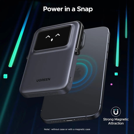 UGREEN Uno Magnetic Power Bank 5000mAh Compatible with Magsafe, Wireless Portable Charger with USB C 20W Fast Charging Battery Pack Compatible with iPhone 15 Pro Max, 15,14 Plus, 13 Series, Black (35605B) - Ugreen India