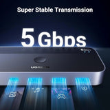 UGREEN USB 3.0 Switch 2 Computer Sharing USB C & A Devices, 4 Port USB Switcher Sharing Keyboard and Mouse, Printer/Scanner USB Switch Hub for Two Computers with 2 USB3.0 Cables and Remote (15705) - Ugreen India