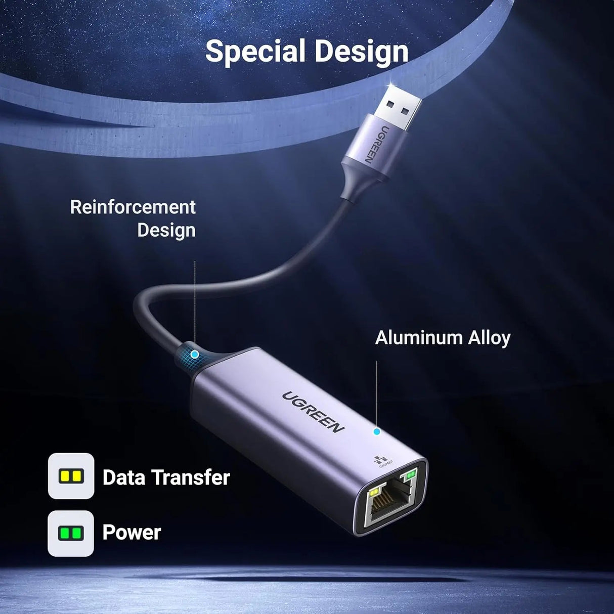 UGREEN USB 3.0 to Ethernet Gigabit RJ45 LAN Adapter (50922) - Ugreen India