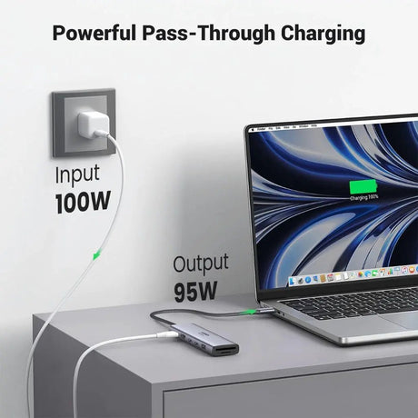 UGREEN USB - C 7 IN 1 Multifunctional Adapter, 1*HDMI, 2*USB - C 3.2, 1*USB - A 3.2, 1*SD/TF, 1* 100W PD (45521) - Ugreen India