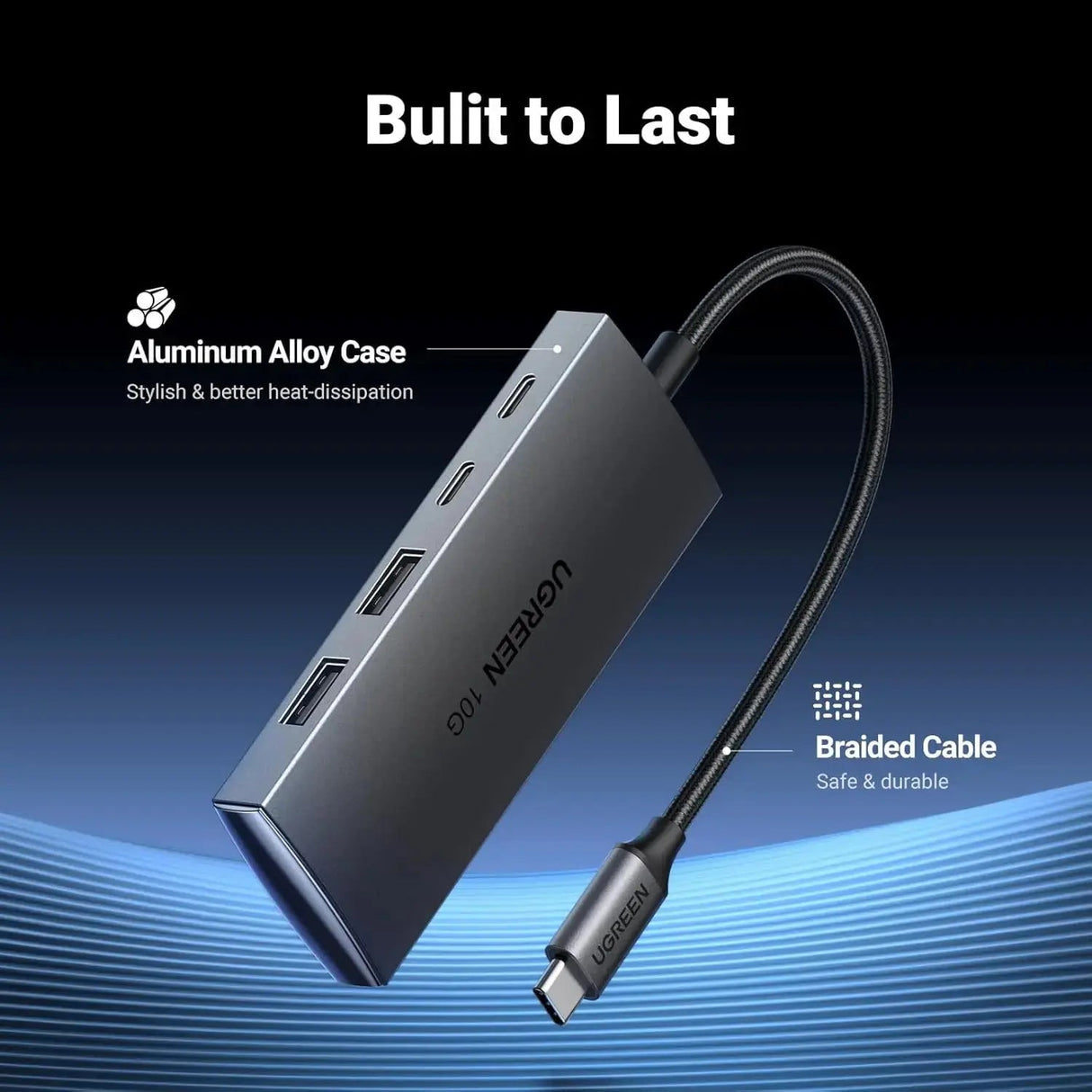 UGREEN USB C Hub 10Gbps, 4 Ports Aluminum USB 3.2 Splitter with 2 USB - C and 2 USB - A Data Ports (30758) - Ugreen India