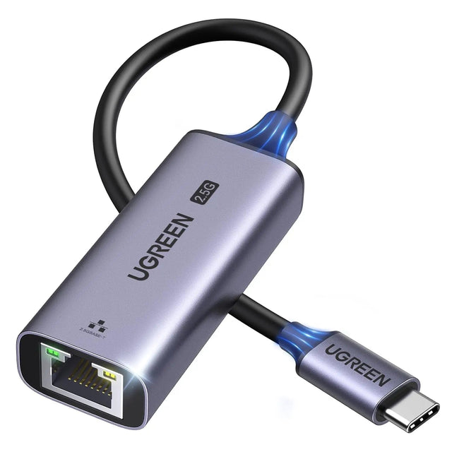 UGREEN USB C to Ethernet Adapter 2.5G,Ethernet Adapter for Laptop,Aluminum,Type C (Thunderbolt 4/3) to Rj45 Network Internet LAN Adapter,Compatible for NAS,MacBook Air/Pro,XPS,iPhone 15 Pro/Max,Grey (25052) - Ugreen India