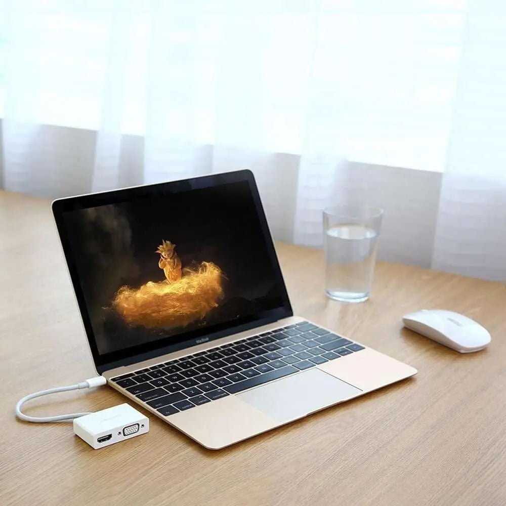 UGREEN USB C to HDMI VGA Adapter, Type C to Dual Display Converter with 4K HDMI and 1080P VGA Output, Compatible with MacBook Pro/Air, iPad Pro, Dell XPS, Surface, Samsung Galaxy, Chromebook – White (30843) - Ugreen India