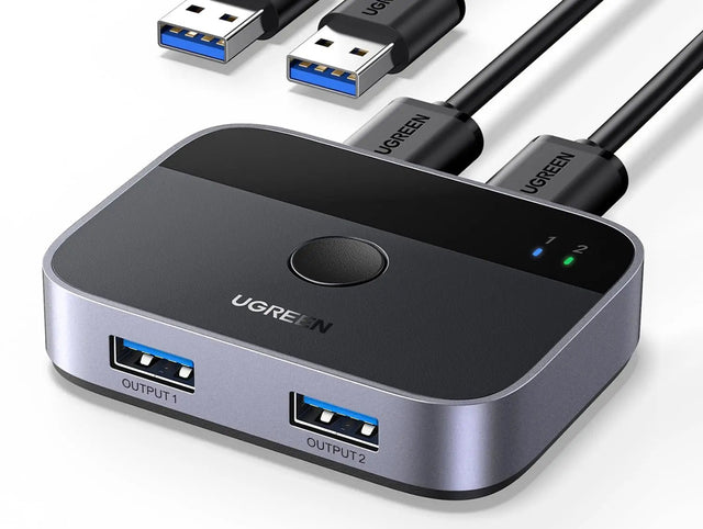 UGREEN USB Switch 2PC USB Switch 3.0 2 in 2 Out USB Switch with 2 USB 3.0 A to A Cable for Keyboard, Mouse, Printer, Hard Drives, USB Cameras etc. (35313) - Ugreen India