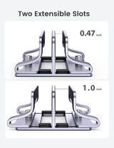 UGREEN Vertical Laptop Stand for Desk Dual Slot Laptop Stand Holder Adjustable Dock Aluminum Desktop Stand Compatible for MacBook Air Pro, Microsoft Surface Laptop 4, LG Gram 17, Lenovo Yoga 7i, Grey (60643) - Ugreen India
