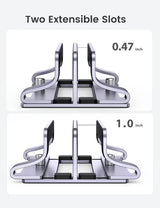 UGREEN Vertical Laptop Stand for Desk Dual Slot Laptop Stand Holder Adjustable Dock Aluminum Desktop Stand Compatible for MacBook Air Pro, Microsoft Surface Laptop 4, LG Gram 17, Lenovo Yoga 7i, Grey (60643) - Ugreen India
