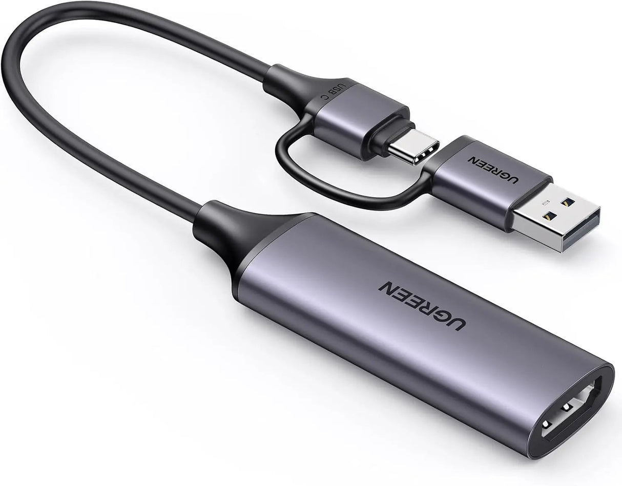 UGREEN Video Capture Card, Full HD 1080P Recording, 4K HDMI to USB - C/USB - A Adapter, Low Latency Streaming for PC, Mac, PS5, Nintendo Switch (25854) - Ugreen India