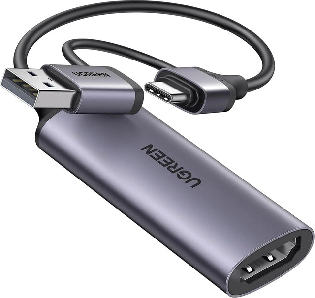 UGREEN Video Capture Card, Full HD 1080P Recording, 4K HDMI to USB - C/USB - A Adapter, Low Latency Streaming for PC, Mac, PS5, Nintendo Switch (25854) - Ugreen India