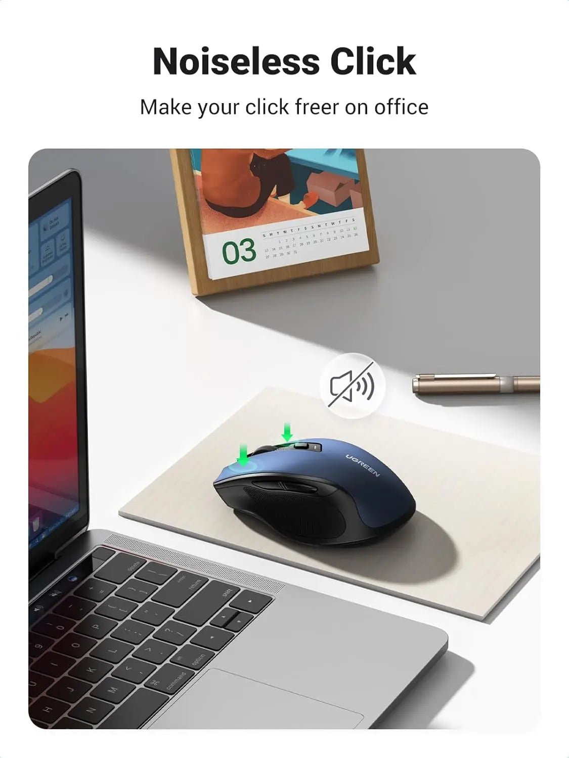 UGREEN Wireless Bluetooth Mouse & 2.4GHz Silent Wireless Mouse 6 Buttons 4000DPI with USB Receiver Mouse 2 Modes Wireless Compatible with PC, Laptop, Macbook, Windows, macOS, Linux, Blue (25753) - Ugreen India