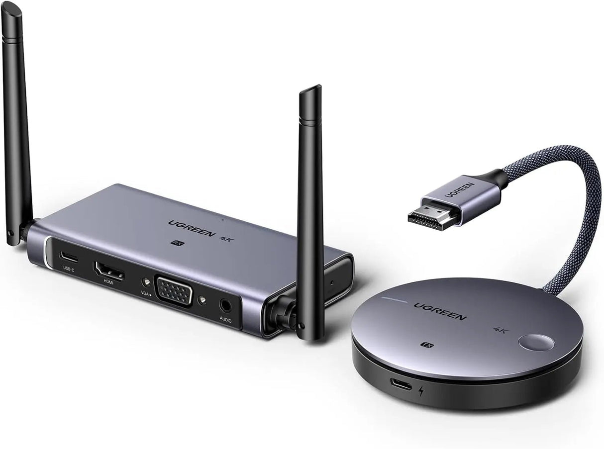 UGREEN Wireless HDMI Transmitter and Receiver 4K@30Hz, 2.4G/5G Wireless Display Adapter Kit for Laptop, PC, TV, Projector, Monitor – Plug and Play Streaming, Screen Mirroring – (90909A) - Ugreen India