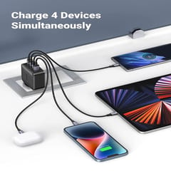 Ugreen 65W 4-Port 3CIA (EU) Wall Charger For Macbook Pro Air, Ipad, Iphone 12 Pro 11 Pro Max Xr Xs Se, Galaxy S20/S10/Note 20, Pixel, Nintendo Switch, Pc etc. (70774)