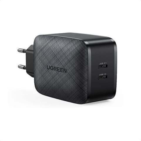 UGREEN 66W 2-Port USB C PD Charger Supports PPS 20W USB C Compatible With MacBook Pro/Air, iPad Pro, iPhone 13, iPhone 12 Pro, 11, Dell XPS 15, Surface Go, Galaxy S21 etc. (70867)