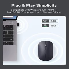 UGREEN 2.4G Silent Wireless Computer Optical Mouse With USB Receiver, 4000 DPI for PC, Laptop, Computer, Chromebook, MacBook - Black (90372)