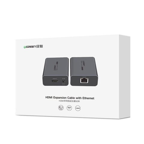 Ugreen Ethernet Extender 70m 1080p@60Hz HDMI Extension via Ethernet cat5e cat6 cable, Included Transmitter*1 + Receiver*1 & Power Adapter (20519)