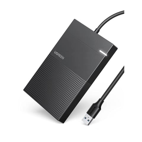 UGREEN 2.5 Inch External Hard Drive Enclosure Integrated with 1.6FT Cable, 5Gbps, Tool-Free, SATA to USB 3.0 7mm 9.5mm SATA SSD HDD Case with UASP, Laptop, Computer etc. (30719)